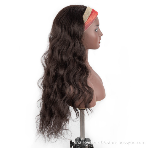 Rebecca different ombre colors long straight deep body wave braid synthetic hair headband wig Synthetic Hair Wig for black woman